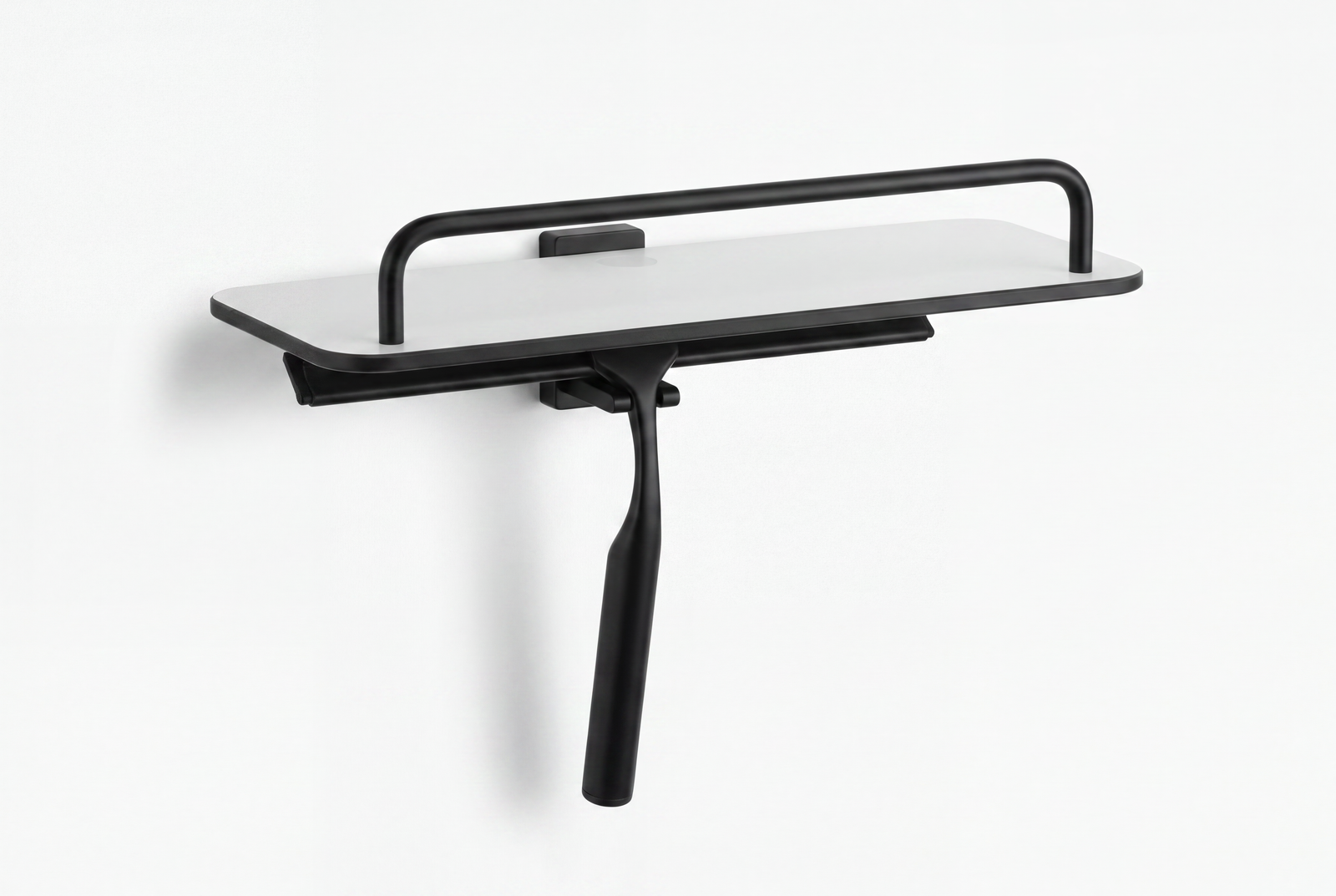 Giese Dusch Konsole mit Glasabzieher und Einlegeboden HPL, Schwarz matt