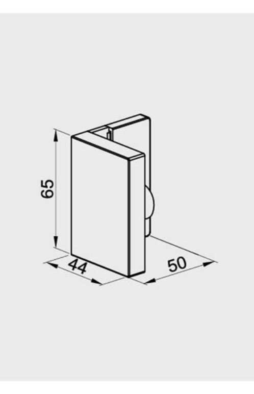 MURELLO Wandverbinder 90° Glas-Wand, Maßzeichnung mit Abmessungen, Art.Nr. MUR90S