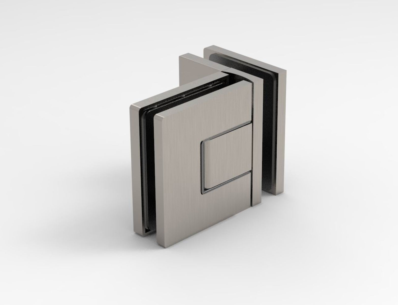 Pendeltürband 90° Glas-Glas Edelstahl gebürstet matt