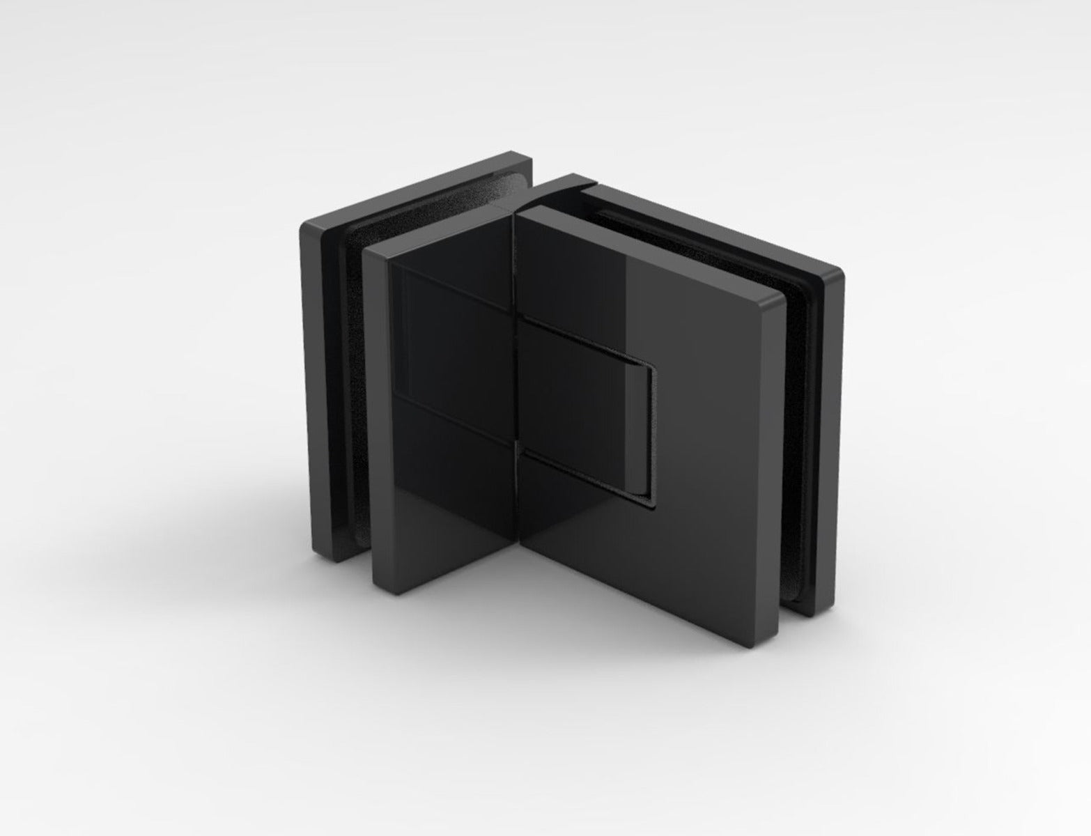 Pendeltürband 90° Glas-Glas Schwarz matt, Seitenansicht