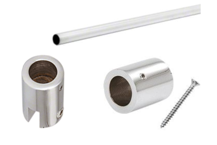 Stabistangen-Set, Ø 19 mm, Glas-Decke vertikal, 6–8 mm Glas