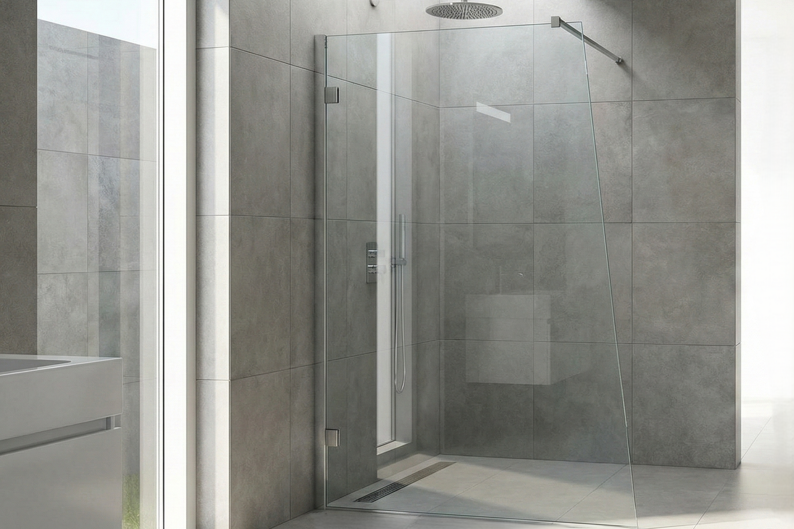 Schrägschnitt an Glaskante