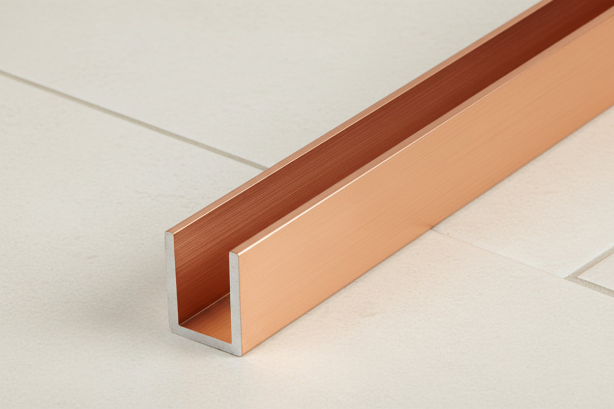 Alu U-Profil SDCD3812 – Silikonverklebung Glasscheibe, 13 Farben
