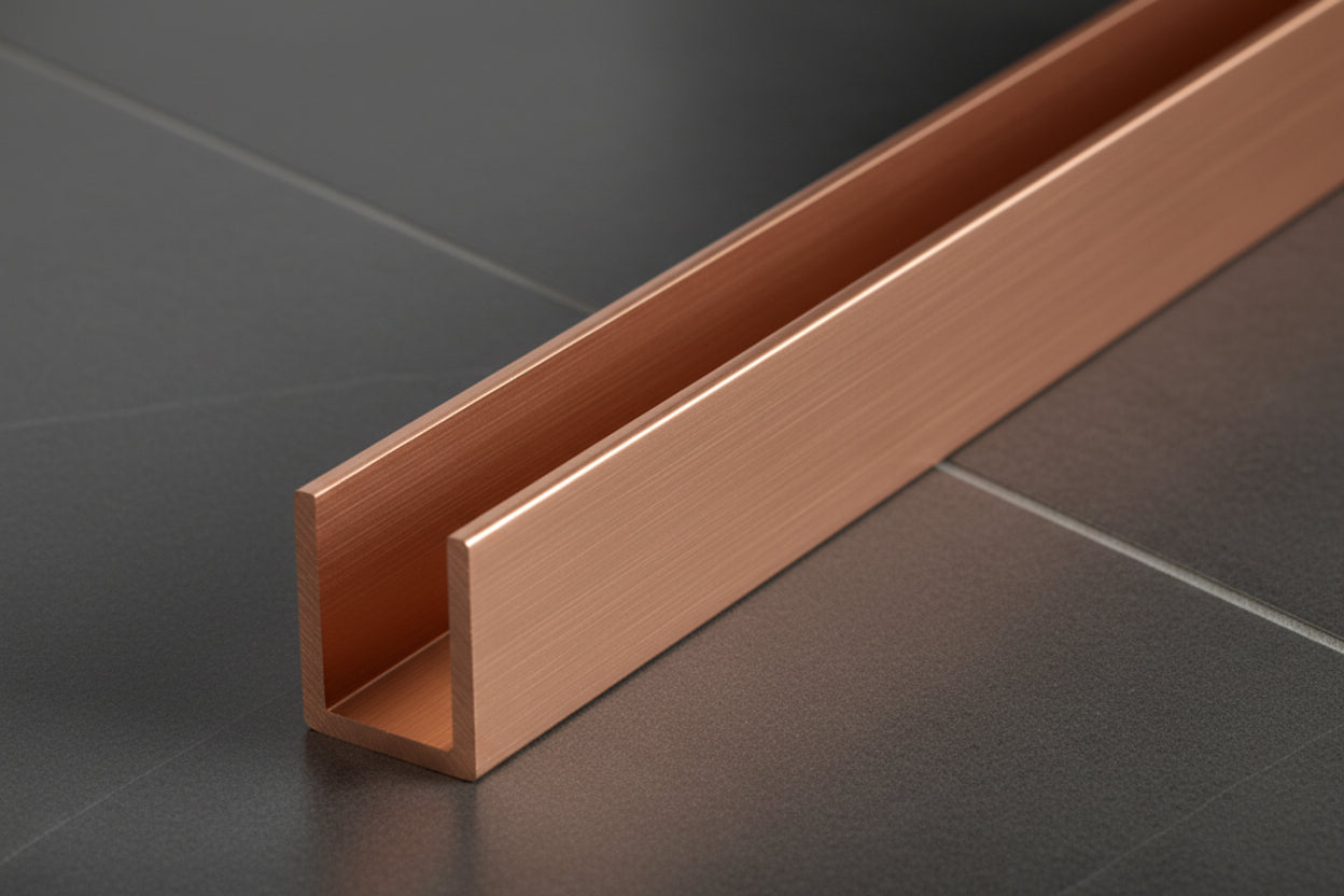 Alu U-Profil SDCD3812 – Silikonverklebung Glasscheibe, 13 Farben