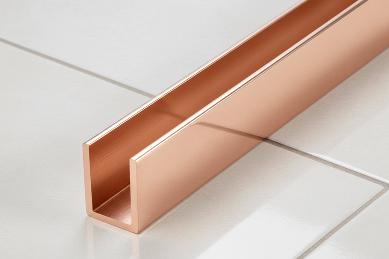 Alu U-Profil SDCD3812 – Silikonverklebung Glasscheibe, 13 Farben