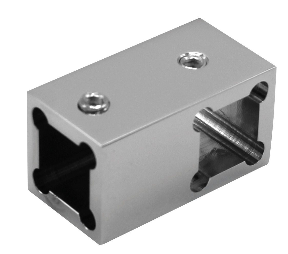 T-Verbinder für Stabilisierungsstange eckig 12 x 12 mm, Chrom