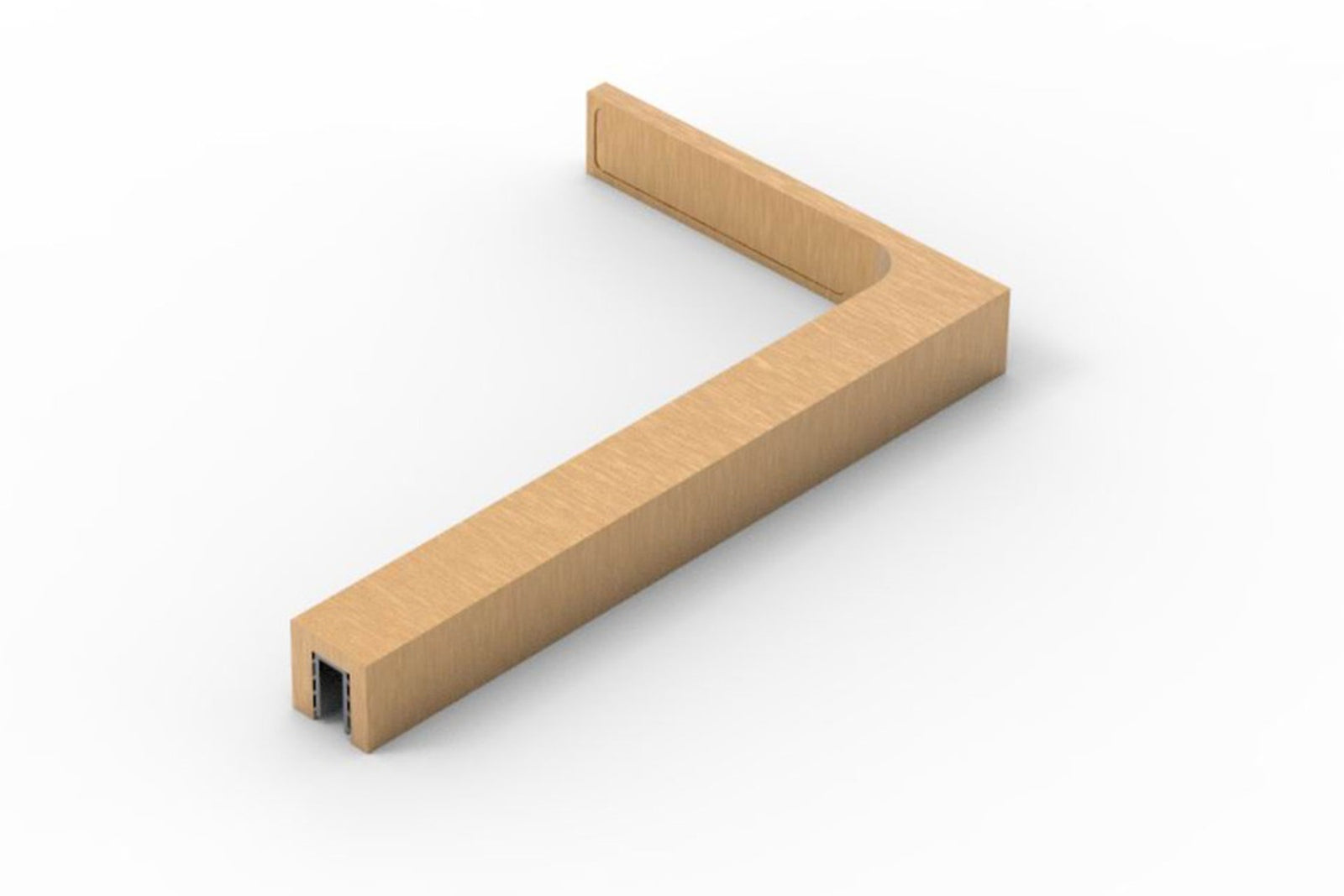 Stabilisierungswinkel 90° 220 mm freistehend, Kupfer gebürstet, Ausführung Rechts