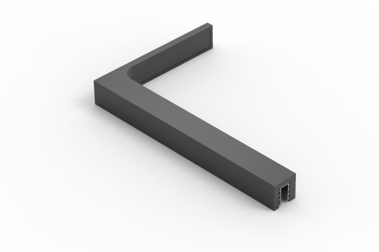 Stabilisierungswinkel 90° 220 mm freistehend, Schwarz matt, Ausführung Links