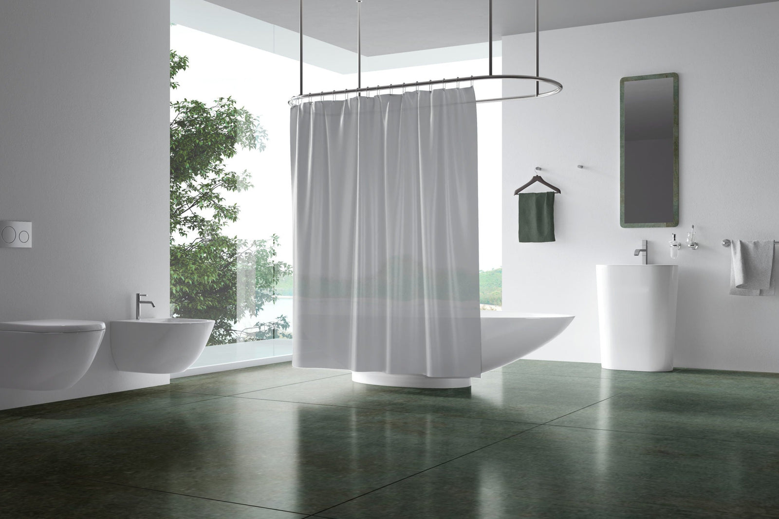 Duschvorhang Blanco, Anti-Schimmel, wasserabweisend, 80 g/m² Polyester