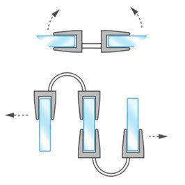 Verbindungsdichtung aufsteckbar Glas-Glas – Für 6 oder 8 mm Glas, Lücken bis 12 mm – Art.Nr. 006