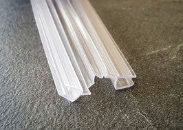 Verbindungsdichtung aufsteckbar Glas-Glas mit langer Lippe – Für 6 oder 8 mm Glas – Art.Nr. 006A