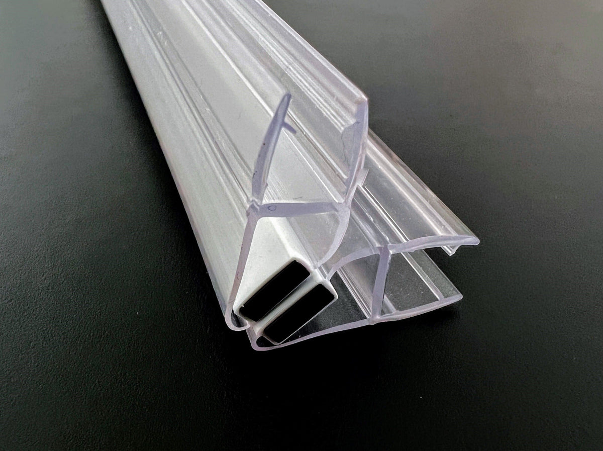 Magnetdichtungspaar 90° (2x 45°) mit breitem Magnetstreifen – Für 6 oder 8 mm Glas – Art.Nr. 2x008A1W