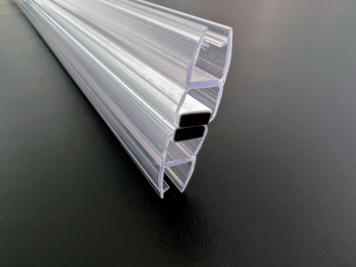Magnetdichtung für Dusche, 180° Duschdichtung 2-er Set mit Magnetleiste, Art.Nr. 008BW