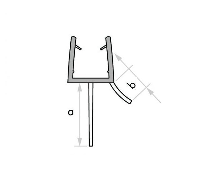 Schleiflippendichtung mit Wasserabweiser und Schleiflippe – Für 6 oder 8 mm Glas – Art.Nr. 009A2