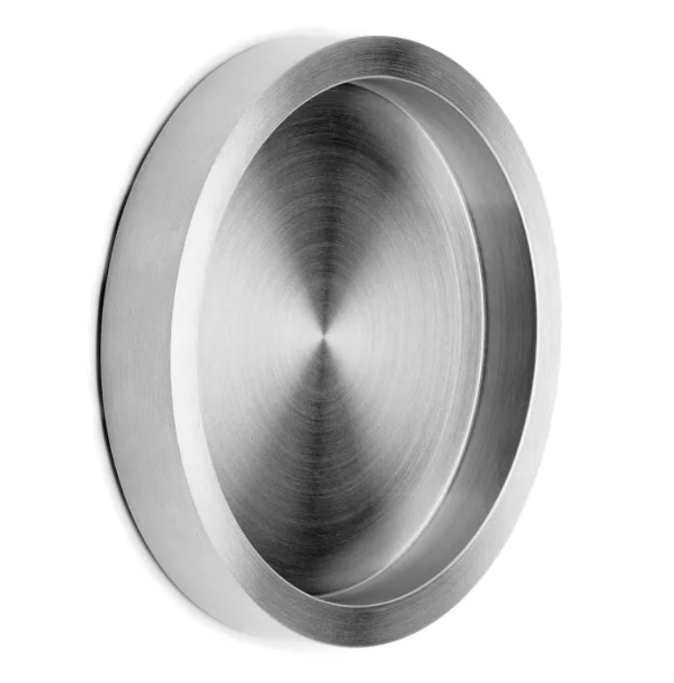 Griffmuschel aus Edelstahl für Glastüren, selbstklebend, Ø 65 mm / 55 mm