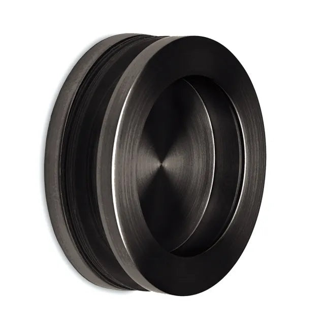 Griffmuschel aus Edelstahl für Glastüren, Ø 60 mm / 38 mm, mit Bohrung, verschraubt