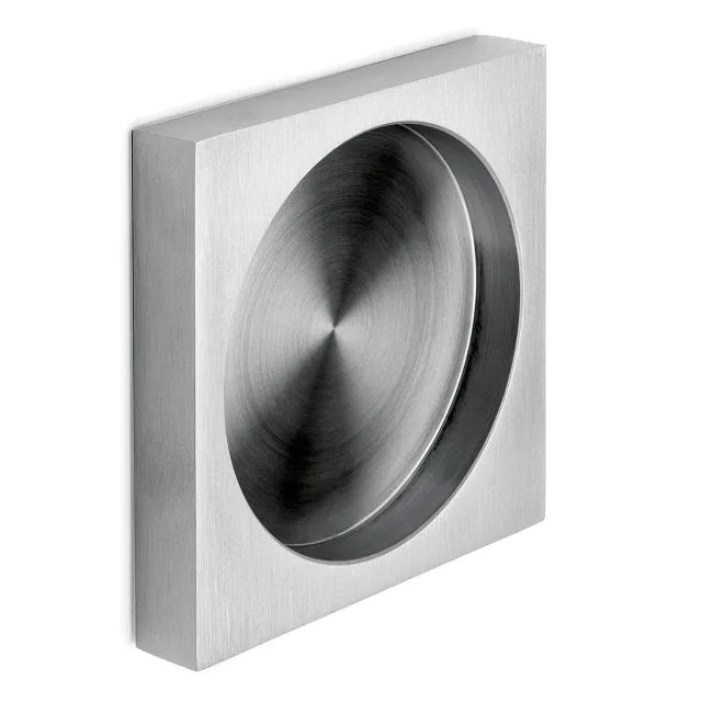 Griffmuschel – quadratisch, selbstklebend, aus V2A Edelstahl, für Glastüren