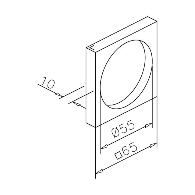 Griffmuschel – quadratisch, selbstklebend, aus V2A Edelstahl, für Glastüren