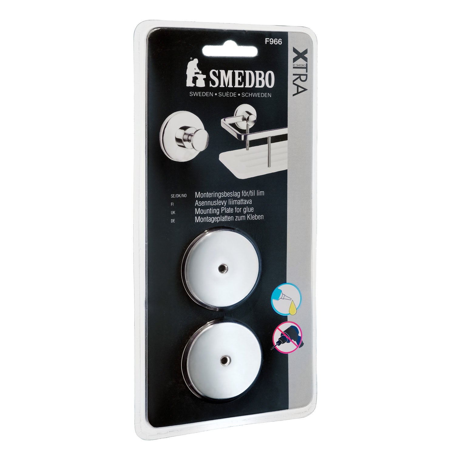 Smedbo XTRA Adapter zum Kleben Chrom Lifestyle