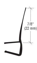 Polycarbonat-Überlappungsdichtung mit 90° Vinyl-Lippe – Für 8 oder 10 mm Glas – Art.Nr. 0890/1090