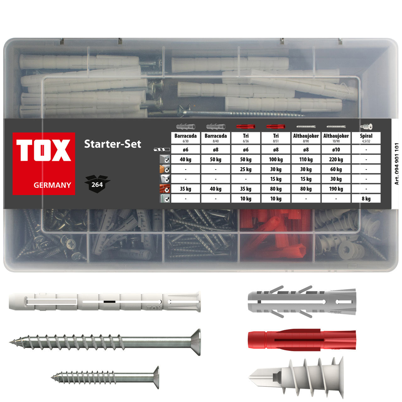 TOX Starter Set – Dübel-Sortiment 264-tlg.