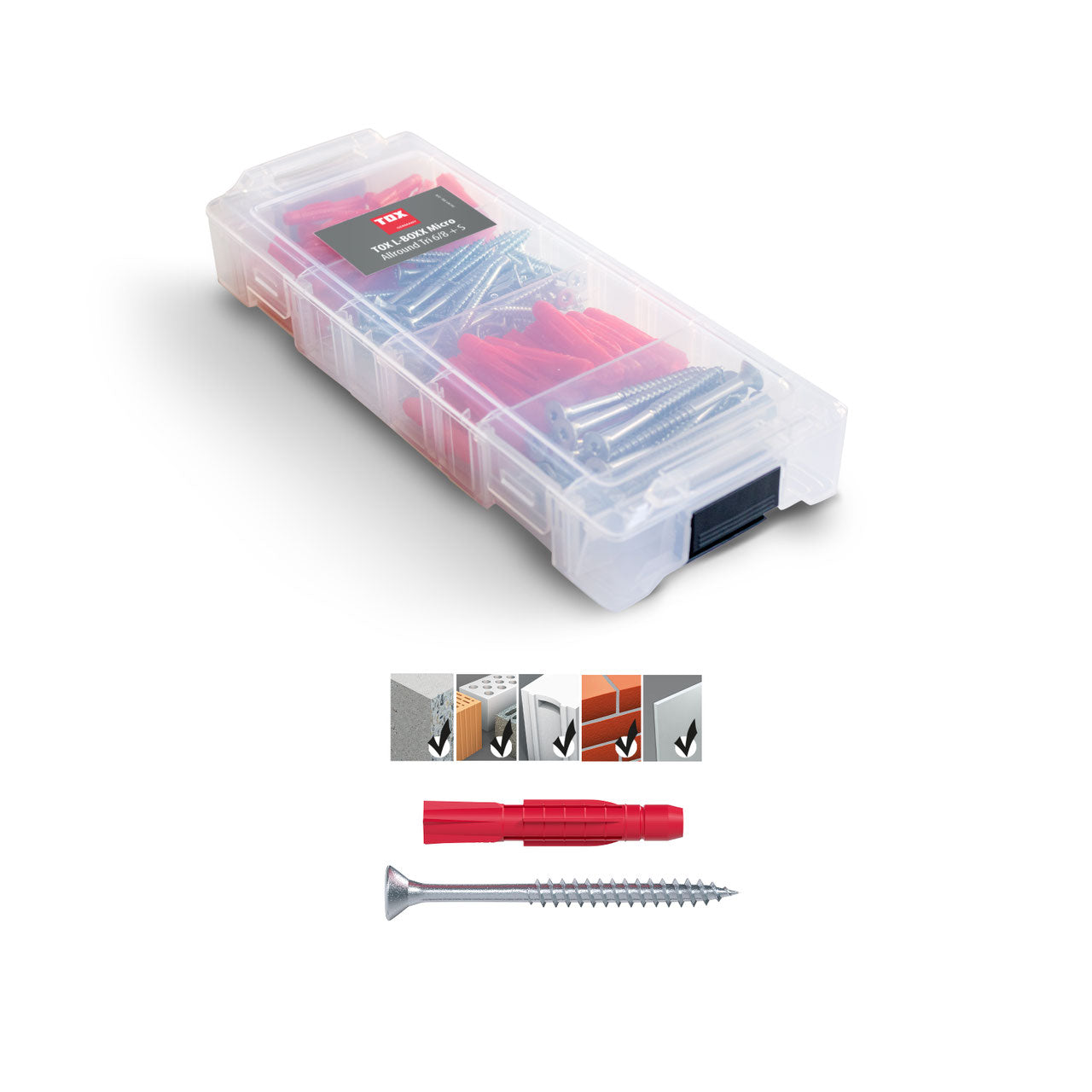 TOX Dübel-Sortiment L-Boxx Micro Allround – 140-tlg.