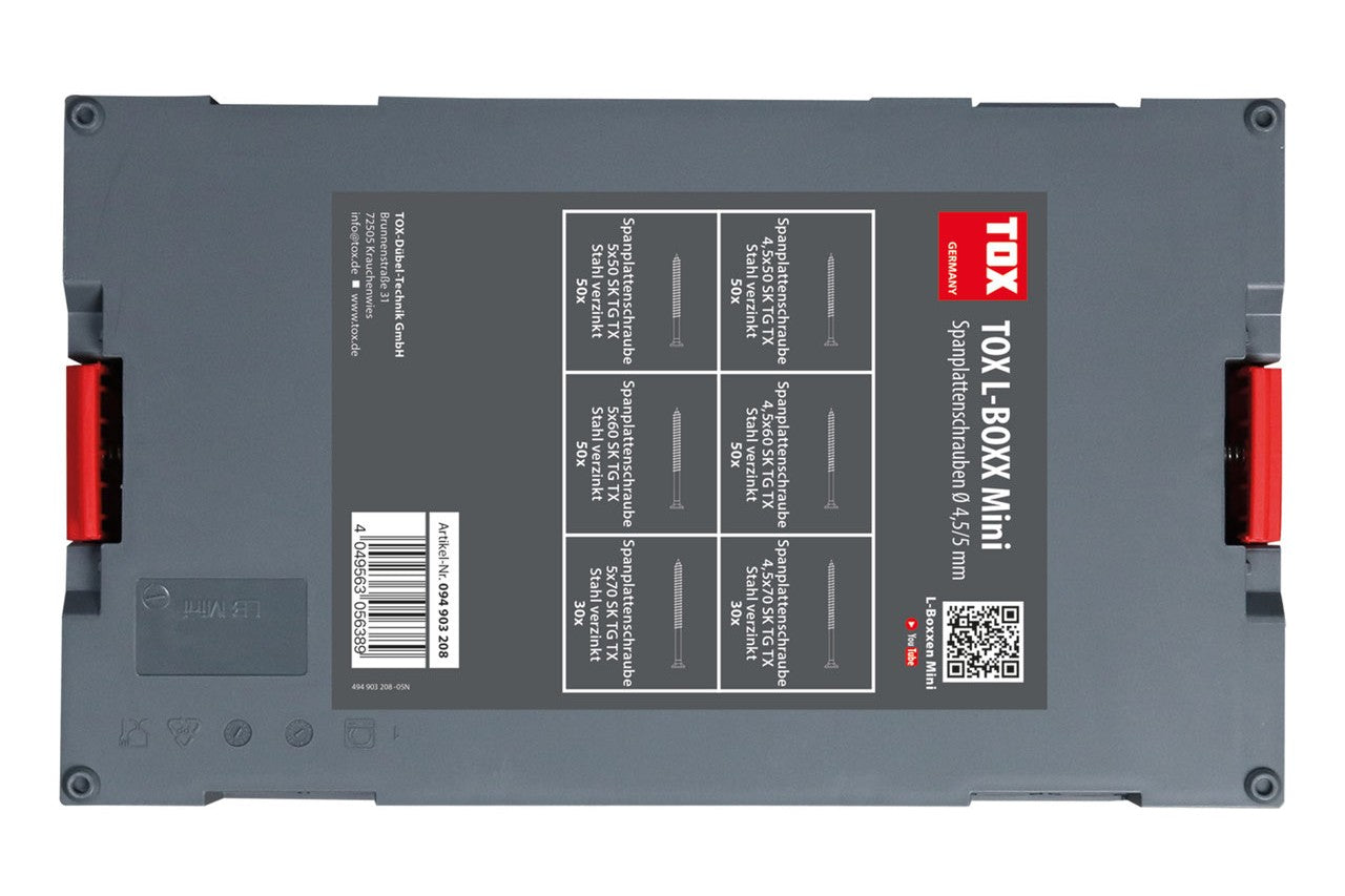 TOX Torx-Schrauben Sortiment L-Boxx – 260 Stück, vier Längen