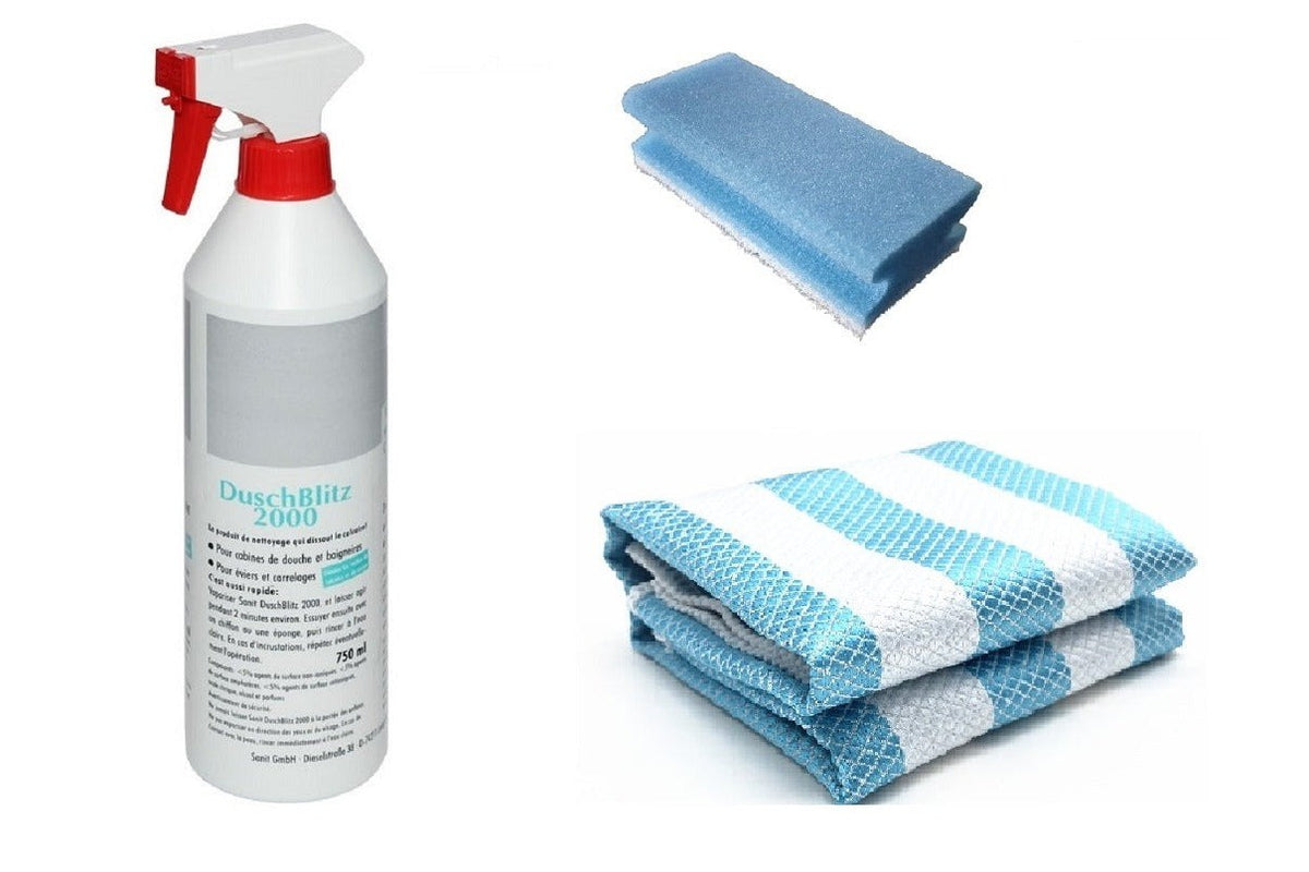 Kleines Reinigungs-Set für Duschglas – regelmäßige Pflege mit Bavariaclean-Tüchern, Art.Nr. 0307