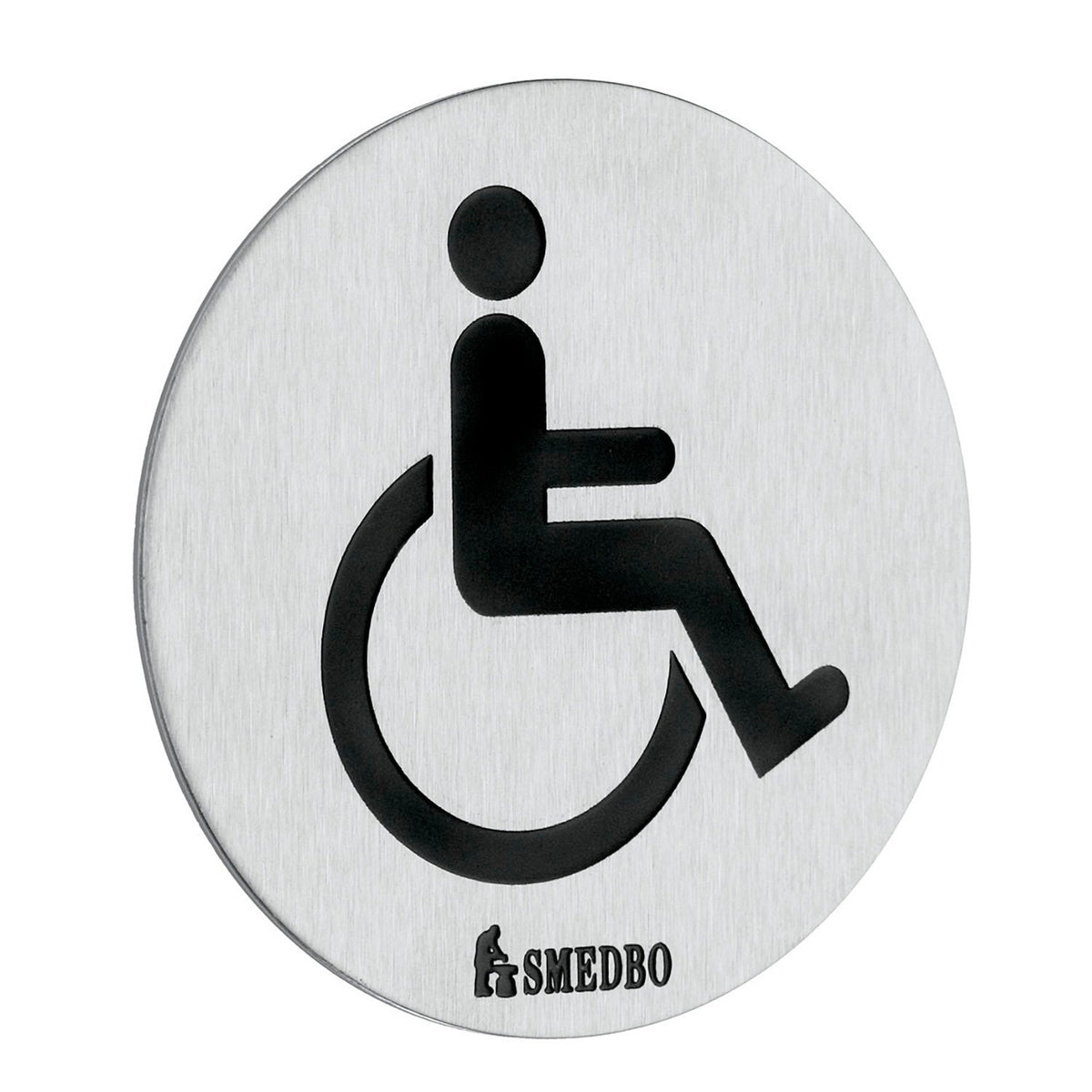 WC-Schild Behinderten-WC Edelstahl gebürstet selbstklebend