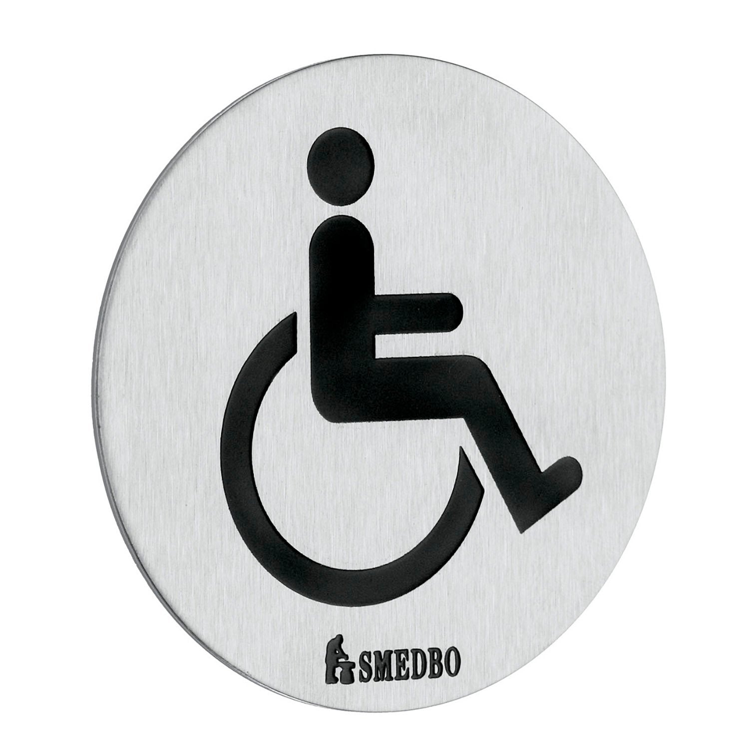 WC-Schild Behinderten-WC Edelstahl gebürstet selbstklebend