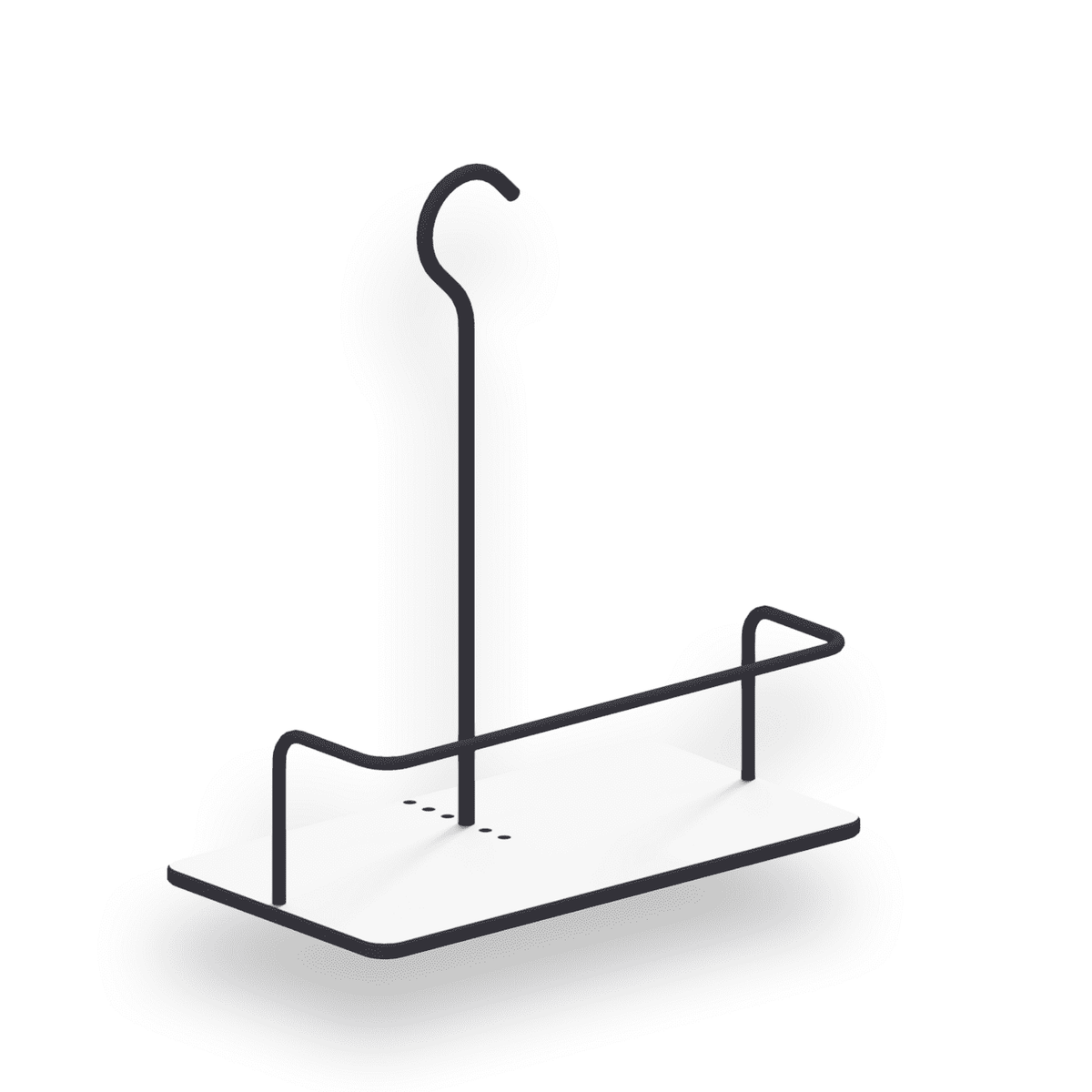 Bügelduschkorb, Duschablage mit innovativem Design, HPL, Brausestange, 10013