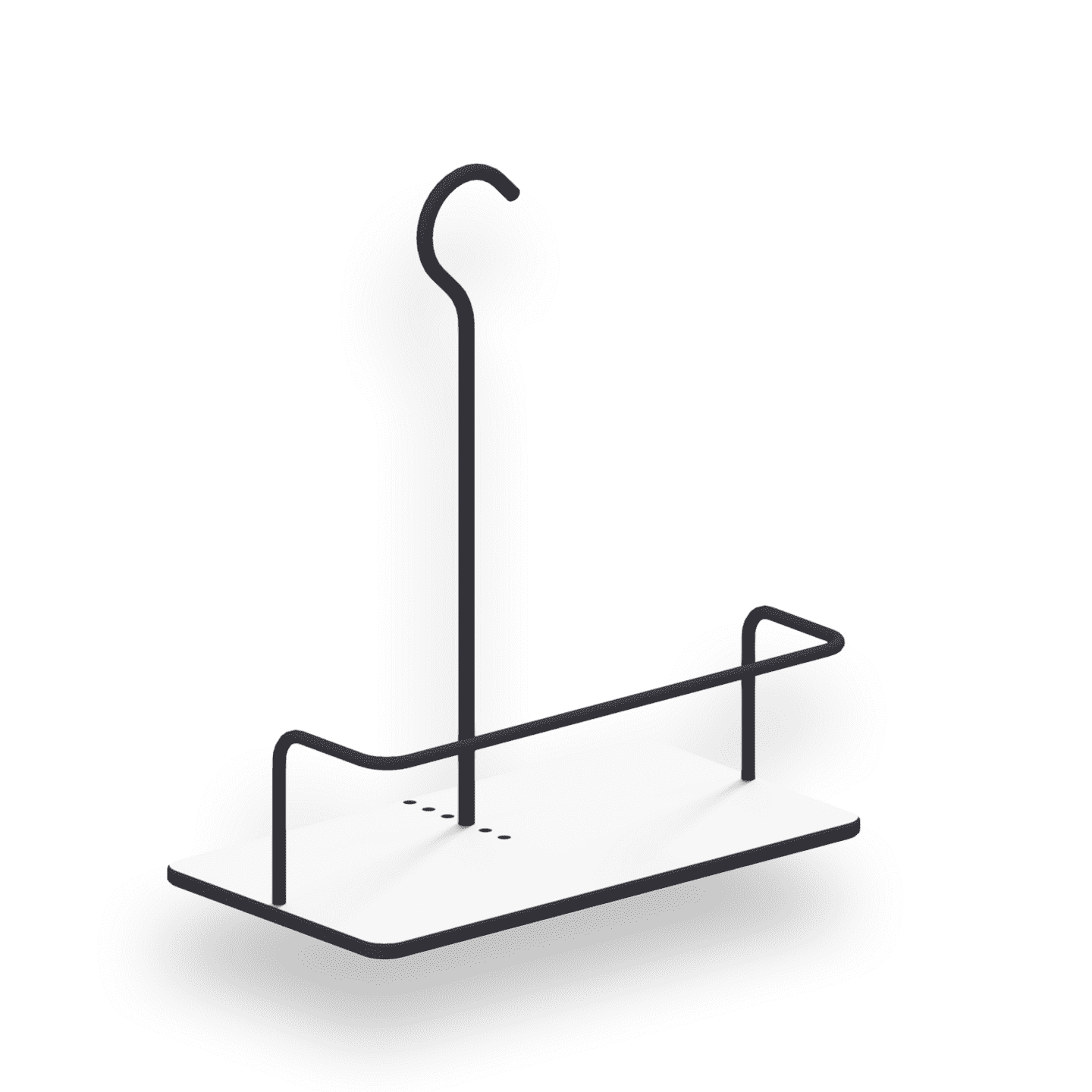 Bügelduschkorb, Duschablage mit innovativem Design, HPL, Brausestange, 10013