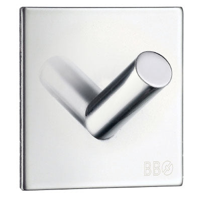 Design Haken 45x45, selbstklebend, Matt Schwarz oder Edelstahl verchromt, Art.Nr. 1092