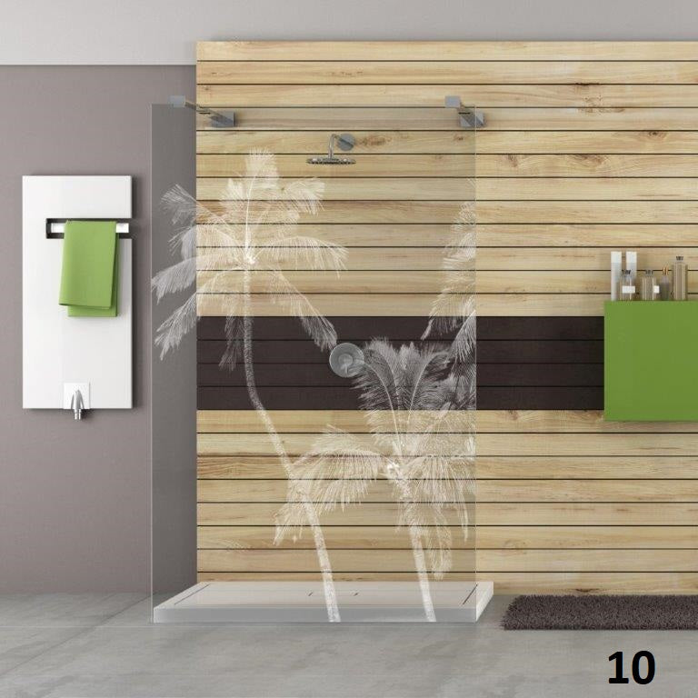 ESG Sicherheitsglas für Duschen mit Motiv oder Bild mittels Lasertechnologie, über 40 Motive zur Auswahl, Serie Makai