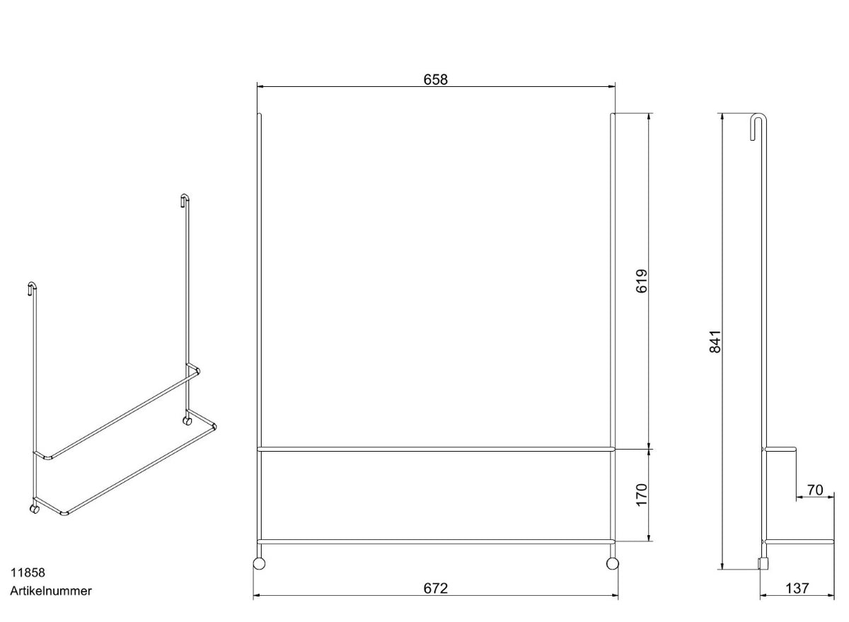 Badetuchhalter Server, Messing verchromt oder Schwarz, 2 Ebenen, Glaswandmontage, 11858