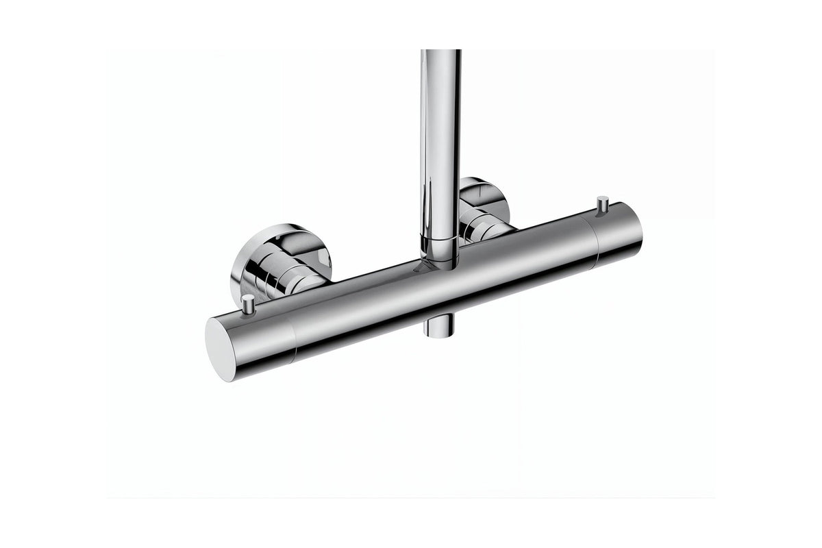 Vigour white V4 Thermostat-Duschsystem Safe-Tec, höhenverstellbare Halterung, ohne Brausen, Messing, Art.Nr. WHDSO