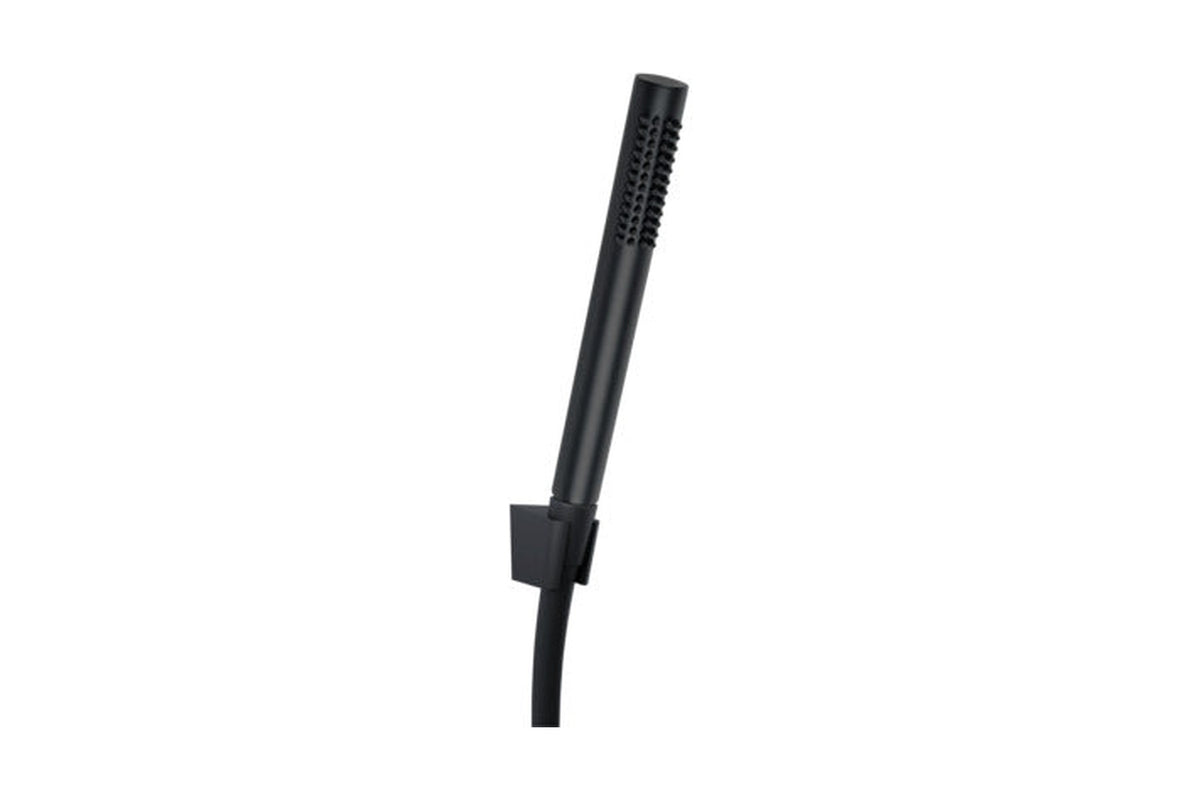 Vigour V3 Wannenset, Brausehalter mit Schlauch und Stabhandbrause, schwarz matt, Art.Nr. V32WSSTABHBSM