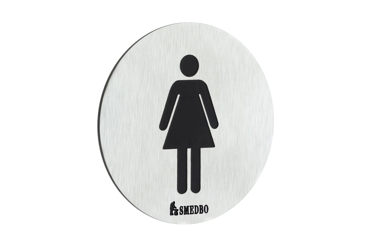 WC-Schild Damen, selbstklebend, Edelstahl gebürstet, Art.Nr. 956