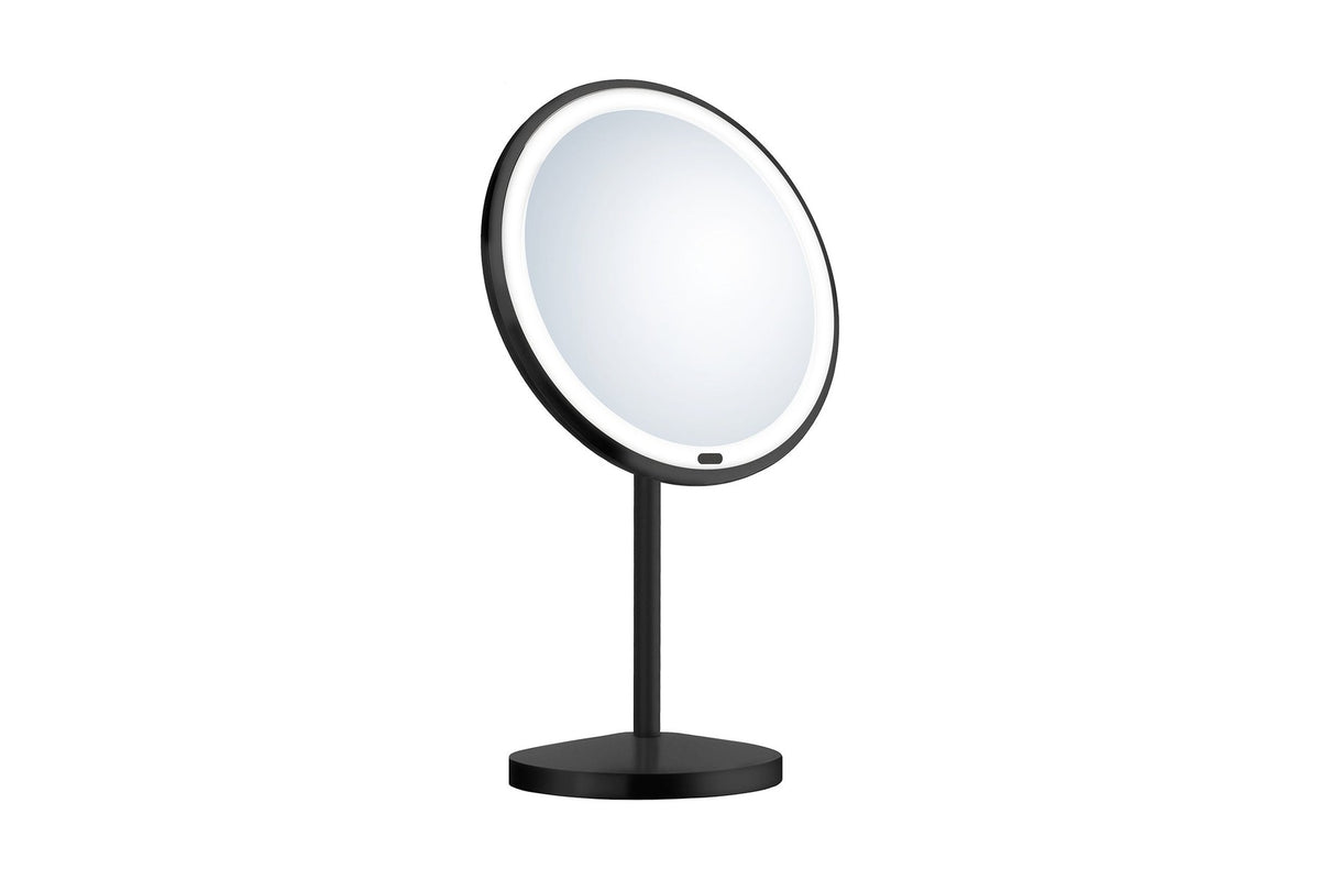 Kosmetikspiegel mit LED, Standmodell, 7-fach, schwarz, Art.Nr. 625