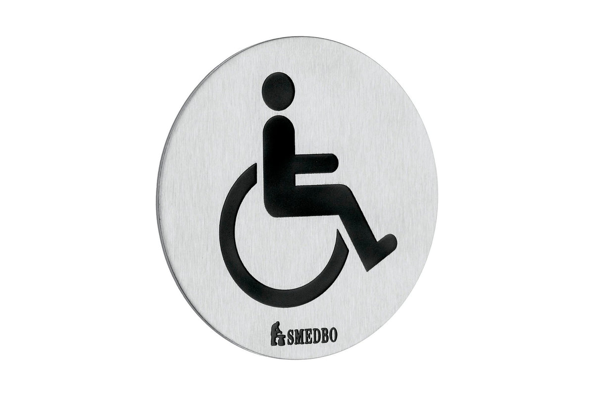 WC-Schild Behinderten-WC, selbstklebend, Edelstahl gebürstet, Art.Nr. 959