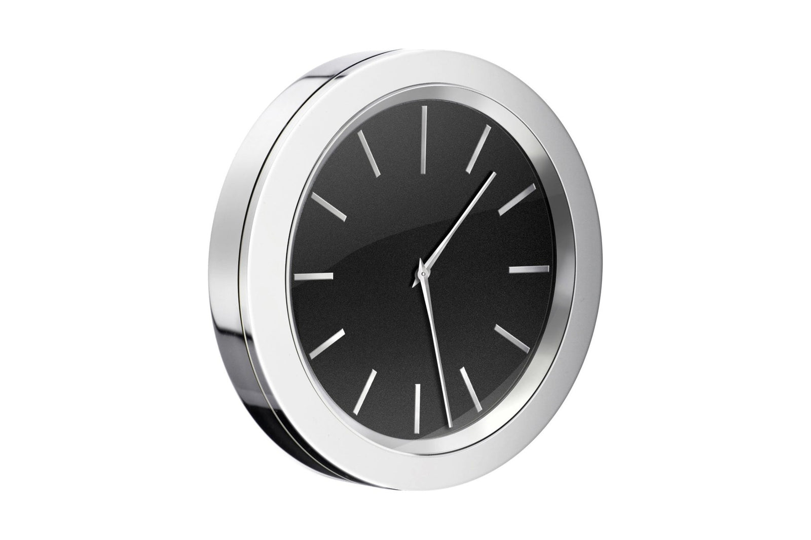 TIME Badezimmeruhr, selbstklebend, Chrom poliert, schwarzes oder weißes Zifferblatt, Art.Nr. YK3802