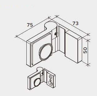 Lugano Scharnier Glas-Wand 90° mit Hebe-Senk-Funktion – 8-10 mm, flächenbündig – Art.Nr. LUG044