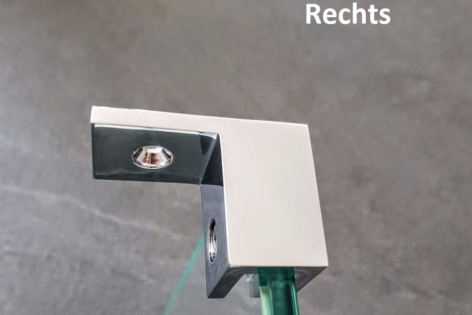 Haltewinkel als Wandhalter für feststehende Scheiben zur Stabilisierung ohne Glasbohrung, Chrom glanz, Art.Nr. 2798