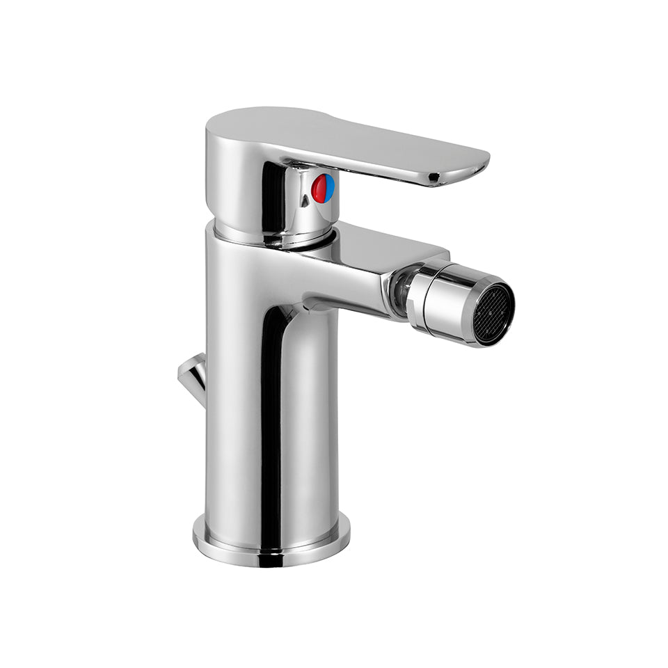Bidet-Einhebelmischbatterie verchromt mit Zugstange für die Ablaufgarnitur