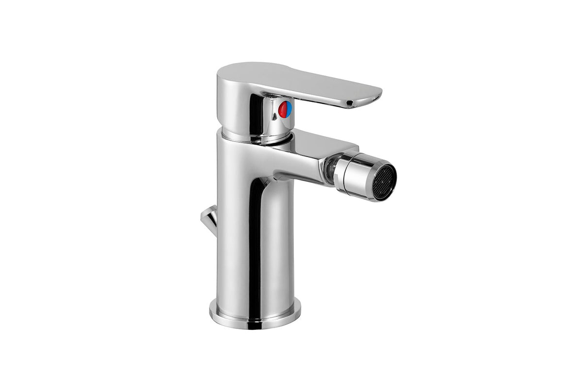Bidet-Einhebelmischbatterie verchromt mit Zugstange für die Ablaufgarnitur