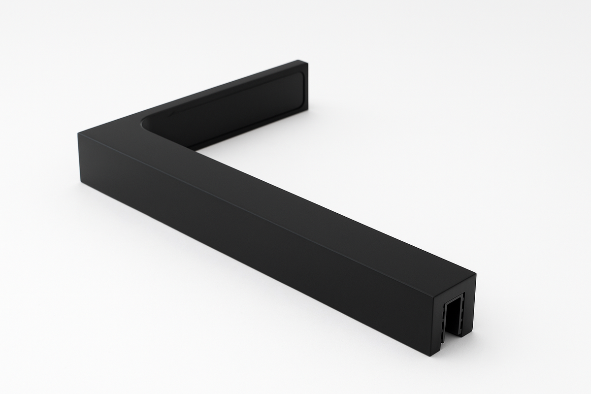 90° Stabilisierungswinkel 220 mm – für freistehende Glaswände ohne Glasbohrung