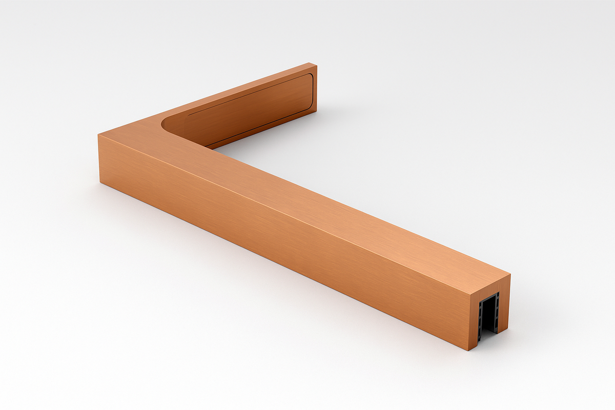 90° Stabilisierungswinkel 220 mm – für freistehende Glaswände ohne Glasbohrung