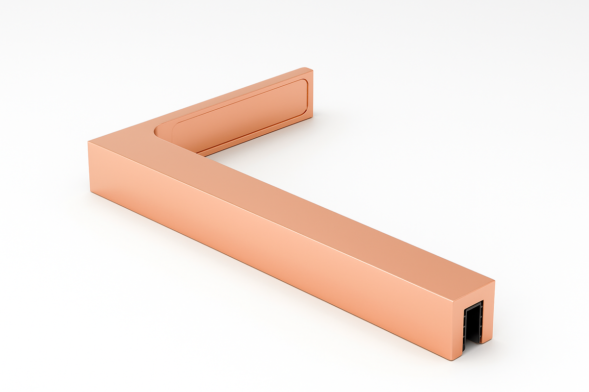 90° Stabilisierungswinkel 220 mm – für freistehende Glaswände ohne Glasbohrung