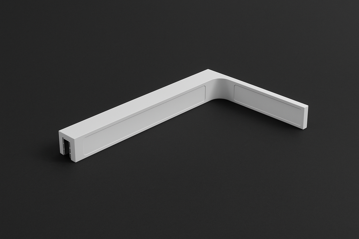 90° Stabilisierungswinkel 220 mm – für freistehende Glaswände ohne Glasbohrung