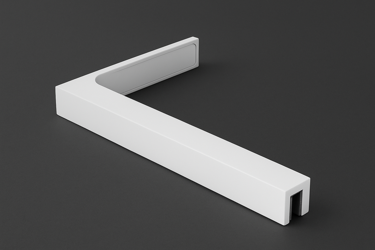 90° Stabilisierungswinkel 220 mm – für freistehende Glaswände ohne Glasbohrung